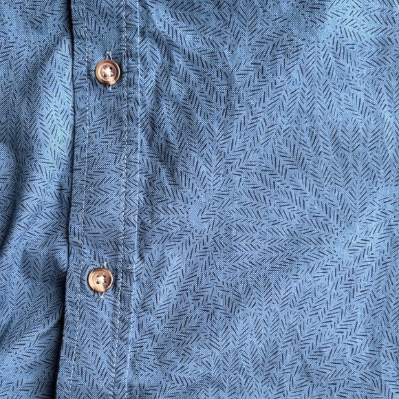 Banana Republic Mens 100% Cotton Slim Fit Blue Button Down Short Sleeve Shirt XL - Picture 10 of 12